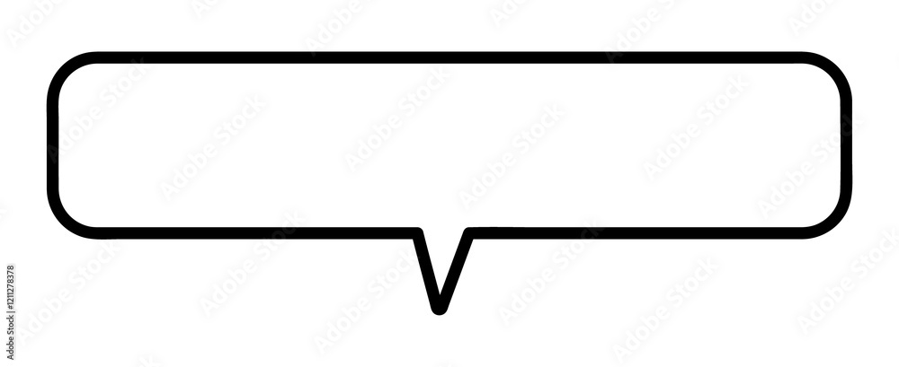 Rectangle speech bubble png outline element, transparent background Rectangle speech bubble png outline element, transparent background
