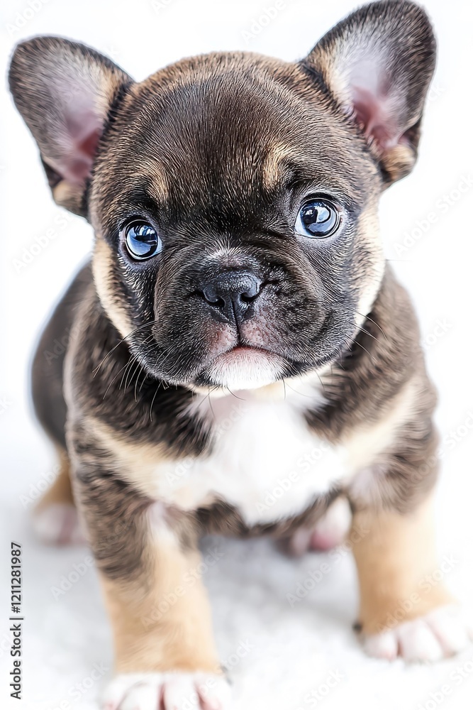A baby Bulldog, isolate on white background, with soft fur and an adorable expression, exuding cuteness. A baby Bulldog, isolate on white background, with soft fur and an adorable expression, exuding cuteness.