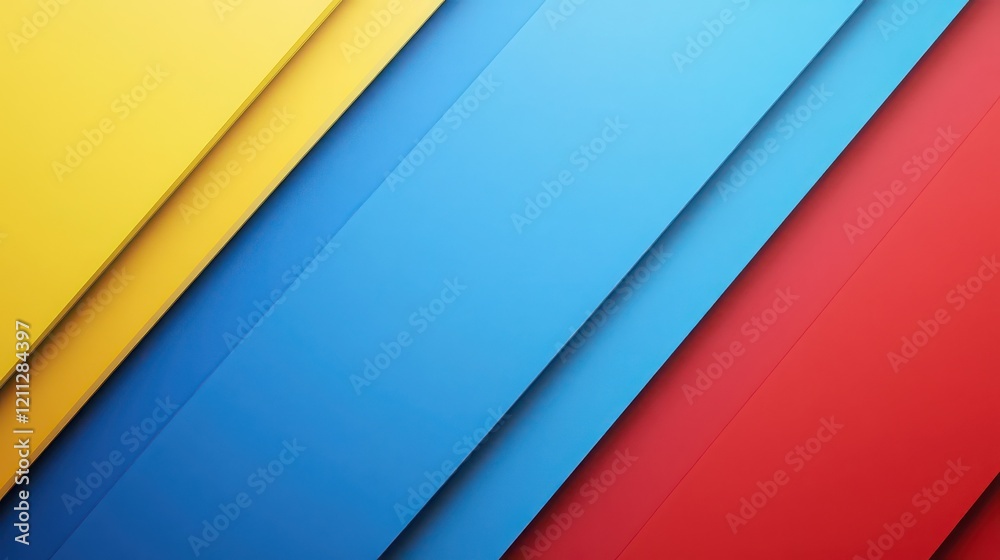 A vibrant pop of color with gradient panels in shades of blue, red, and yellow. A vibrant pop of color with gradient panels in shades of blue, red, and yellow.