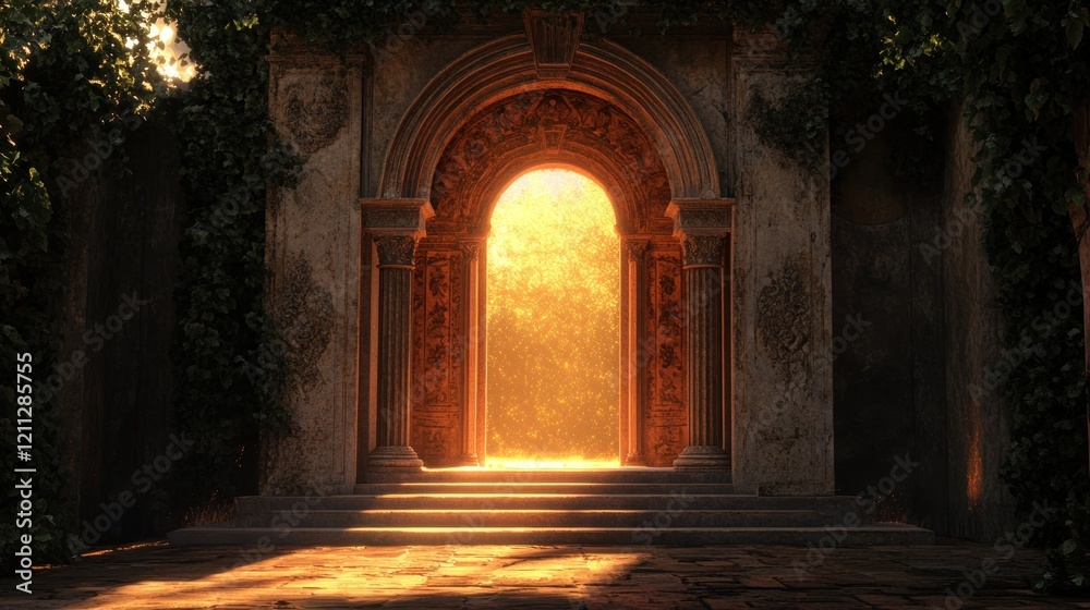 Fototapeta premium Ancient Archway to Golden Light