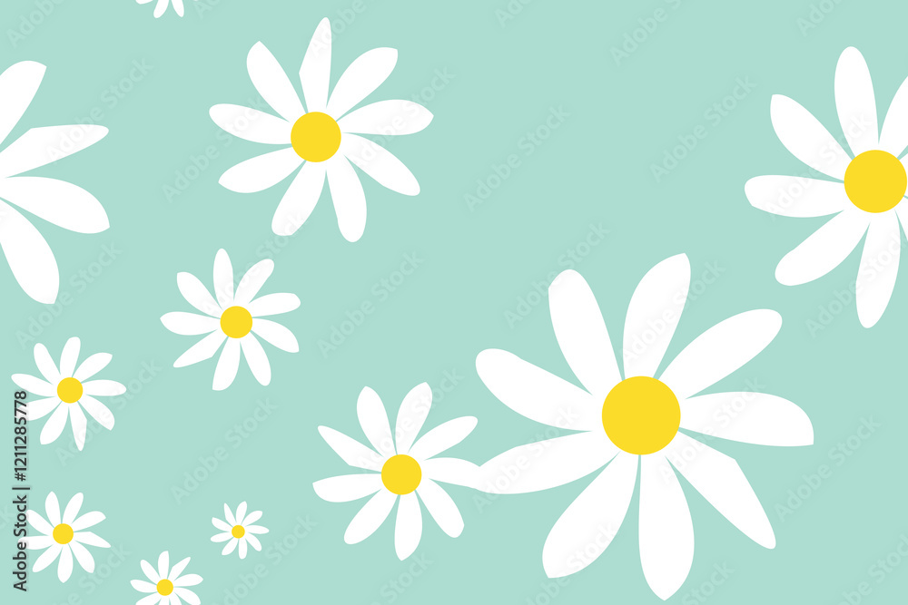 Simple Daisy Pattern Printable. Blossom Seamless Pattern Background Granny Style. Patchwork Flowers. Simple Daisy Pattern Printable. Blossom Seamless Pattern Background Granny Style. Patchwork Flowers.