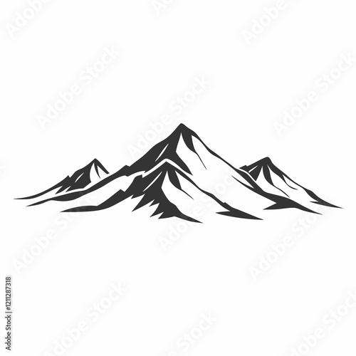 A mountain range with snow on the peaks. The mountains are very tall