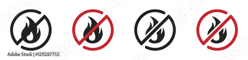 No fire vector icon. Fire prohibited vector graphic sign