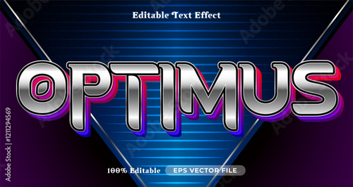 Optimus text effect, Robotic graphic style editable text