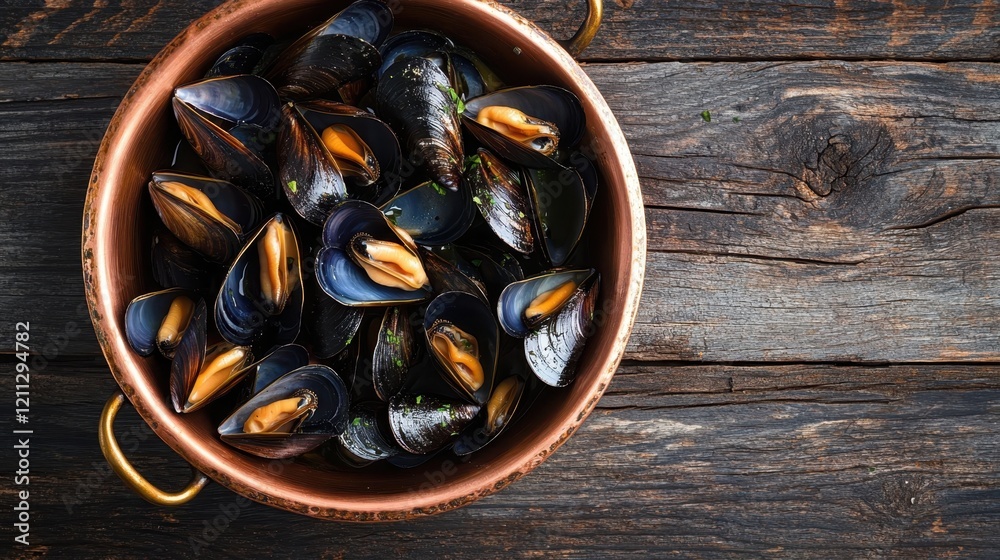 seafood dish, steaming mussels, rustic ceramic bowl, weathered wooden table, close-up, rich colors, appetizing presentation, culinary photography, moody lighting, gourmet cuisine, marine delicacy, Med seafood dish, steaming mussels, rustic ceramic bowl, weathered wooden table, close-up, rich colors, appetizing presentation, culinary photography, moody lighting, gourmet cuisine, marine delicacy, Med
