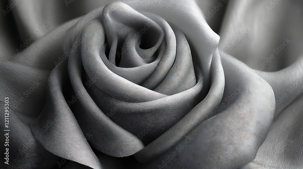 Obraz premium Silver Fabric Draped Like A Rose