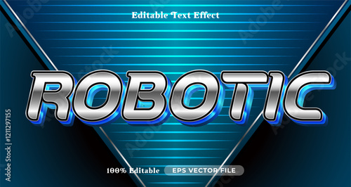Robotic text effect, Robot graphic style editable text