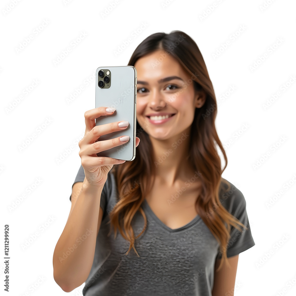 woman taking a picture of herself selfie with transparent background woman taking a picture of herself selfie with transparent background