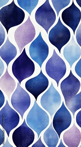 blue and lavender retro pattern design, digital art canvas, Generative AI