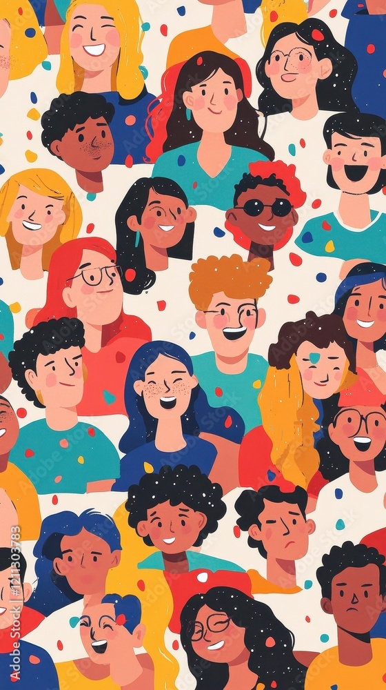 A Diverse Group Of Smiling Happy People Together A Diverse Group Of Smiling Happy People Together