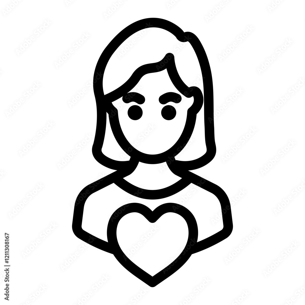 mother love avatar outline style mother love avatar outline style