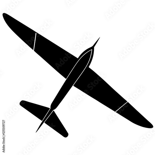 Graceful Glider Silhouette on White