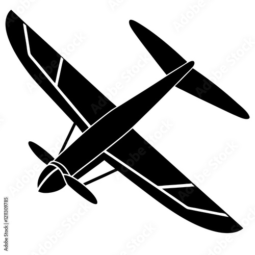 Graceful Glider Silhouette on White