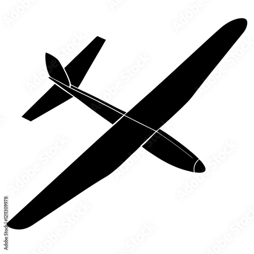 Graceful Glider Silhouette on White