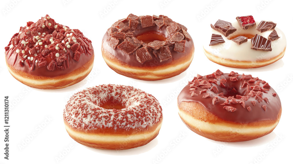 Delightful Chocolate Donuts Arranged for Dessert Lovers Generative AI Delightful Chocolate Donuts Arranged for Dessert Lovers Generative AI