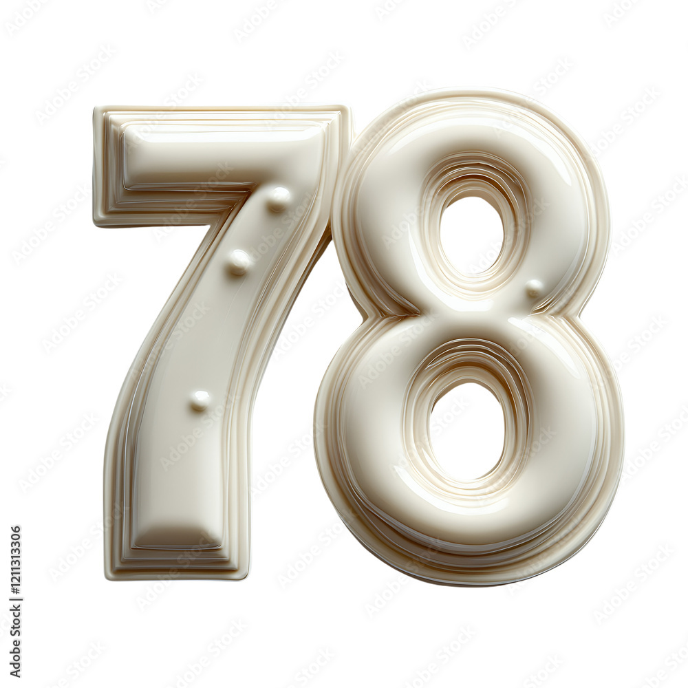 Creamy, Sculpted Numerals 78: A Smooth, Elegant Design Creamy, Sculpted Numerals 78: A Smooth, Elegant Design