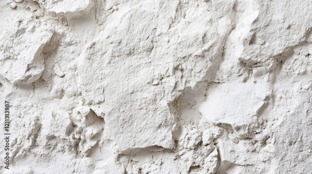 detailed examination of textured white powder plaster background with granular uneven surface close-up in dry abstract rough stucco for creative wall design inspiration