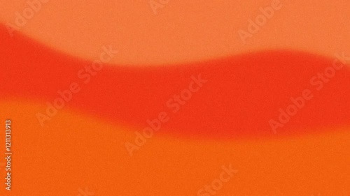 Abstract grainy blurred gradient background with horizontal moved waves in orange and red colors. Cinematic retro style effect, 4k footage for wallpapers, social media and more video projects