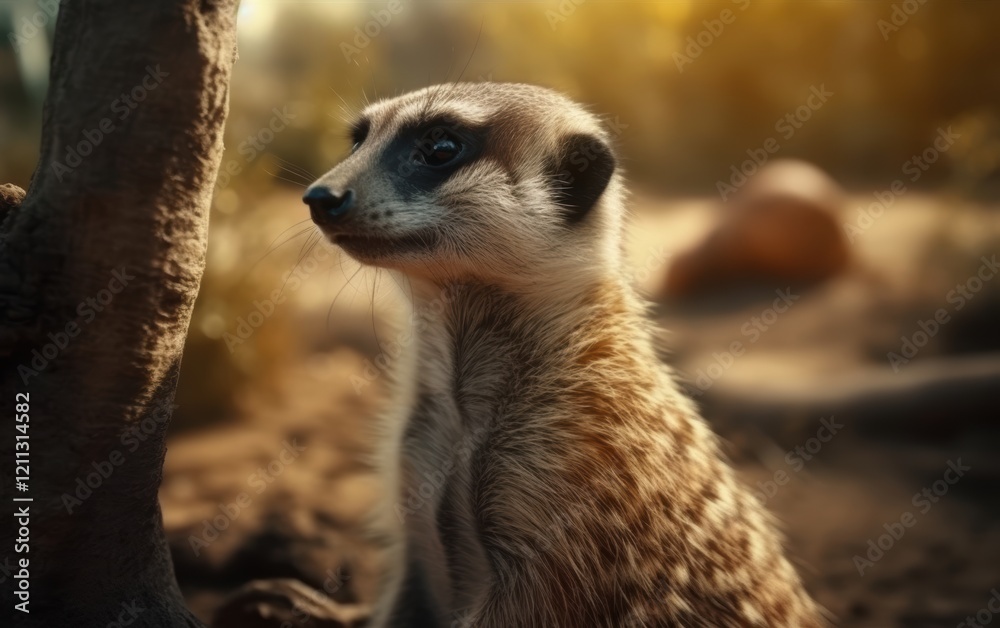 Fototapeta premium Curious Meerkat Portrait