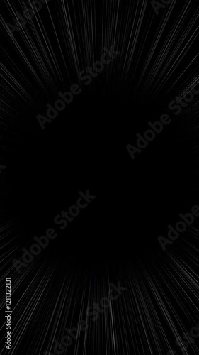 白と黒の集中線。縦長のコミック調背景動画。