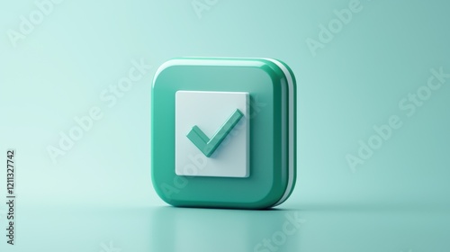 Wallpaper Mural Action checkmark icon digital workspace graphic design minimalist environment close-up view concept of approval Torontodigital.ca