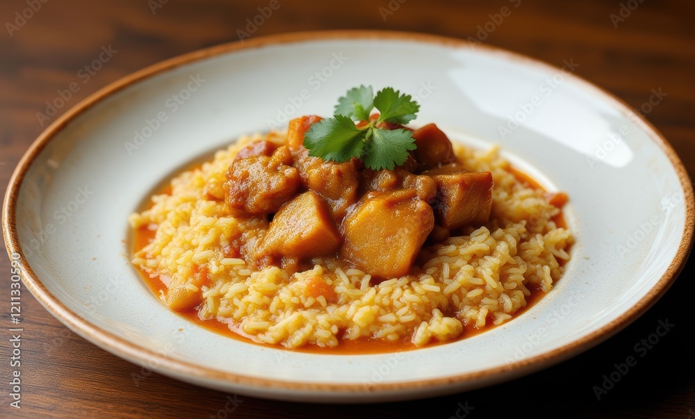 Delicious chicken curry with rice Delicious chicken curry with rice