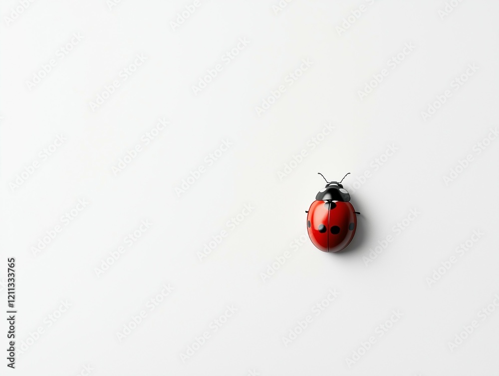 A ladybug on a white background, top view, isolated with a solid, stark white backdrop A ladybug on a white background, top view, isolated with a solid, stark white backdrop