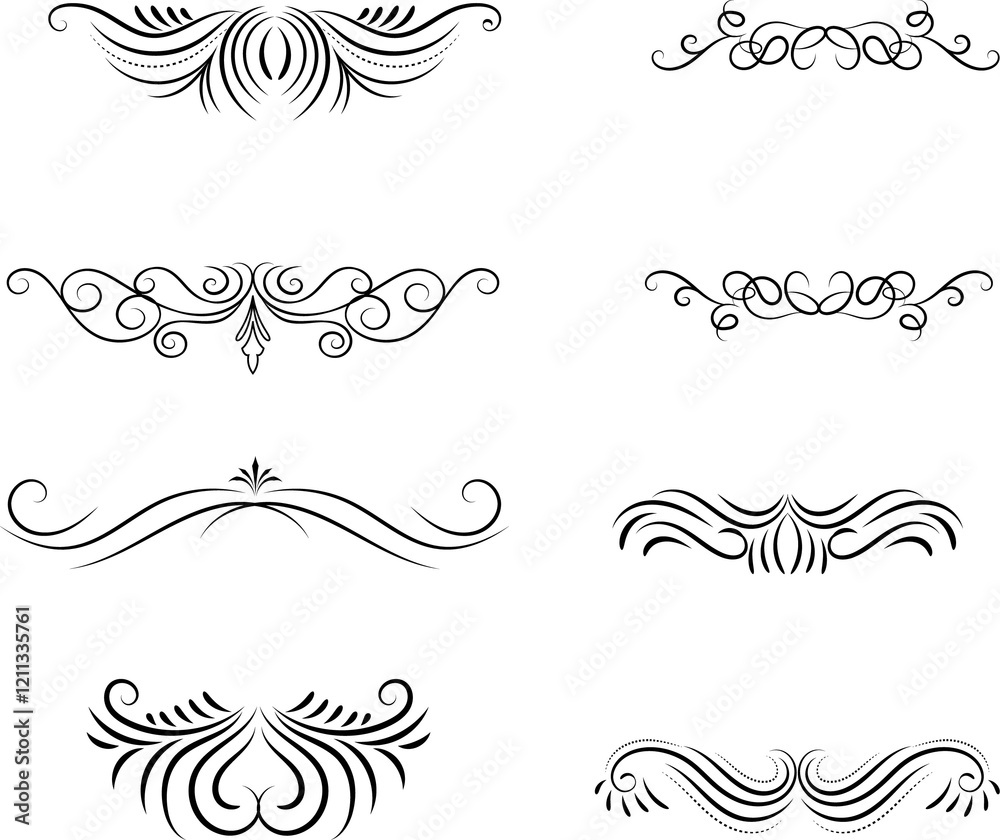 Naklejka premium Hand drawn wedding ornament collection