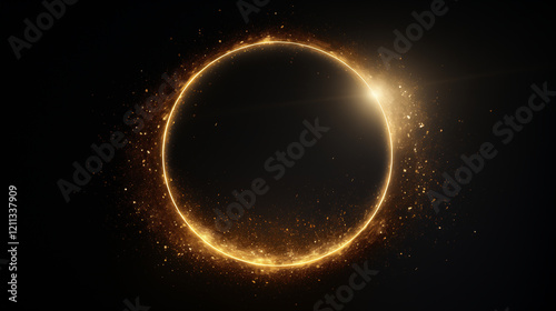 Glowing Golden Halo on Black Background