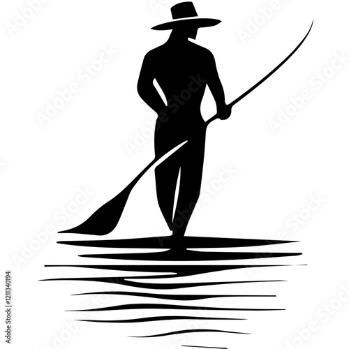 silhouette of a person in a boat