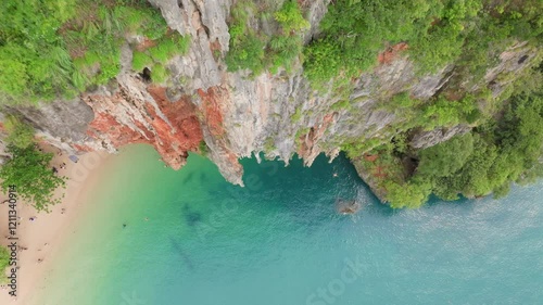 Wallpaper Mural Experience the breathtaking beauty of Krabi, Thailand, with stunning aerial views of turquoise waters, traditional boats, and magnificent cliffs that define this exotic paradise Torontodigital.ca