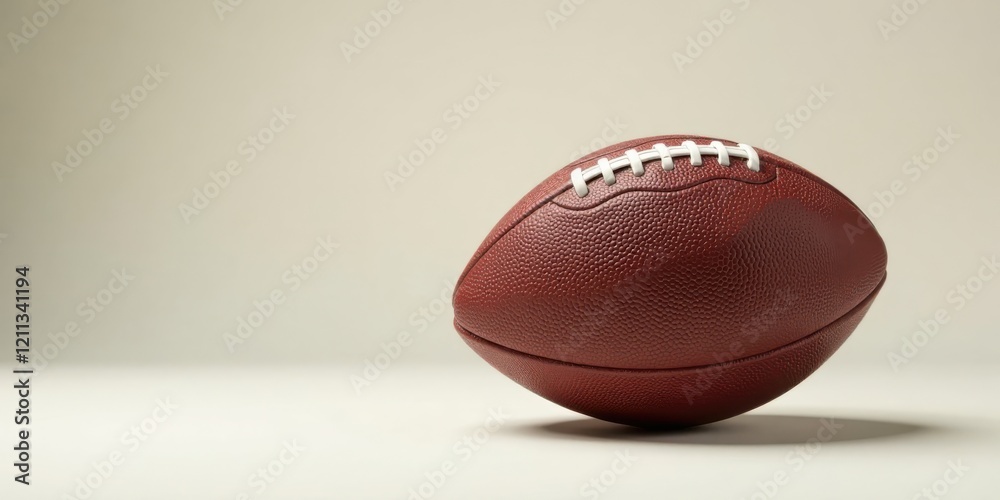 Studio Shot of a Classic American Football on a Neutral Background, Ready for Game Day Action Studio Shot of a Classic American Football on a Neutral Background, Ready for Game Day Action