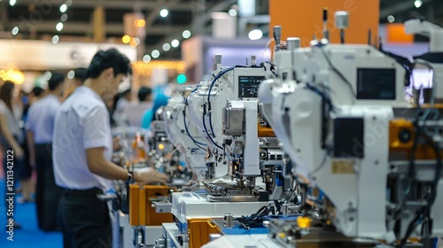 Sewing machine showcased at the garment manufacturers sourcing event photo