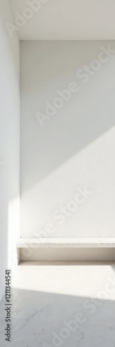 Wallpaper Mural Sunlit Minimalist Room with Built-in Shelf and Concrete Floor, Ideal for Product Display or Interior Design Inspiration Torontodigital.ca