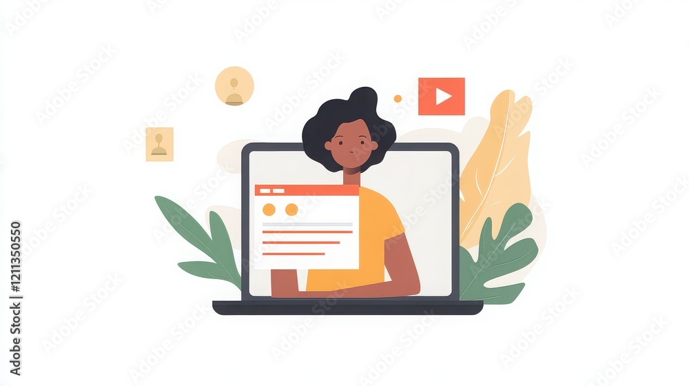 A person participating in a virtual personality assessment on a laptop. A person participating in a virtual personality assessment on a laptop.