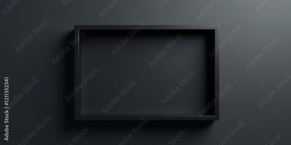 A Minimalist Black Recessed Shelf on a Dark Wall, Perfect for Product Display or Interior Design Mockups A Minimalist Black Recessed Shelf on a Dark Wall, Perfect for Product Display or Interior Design Mockups
