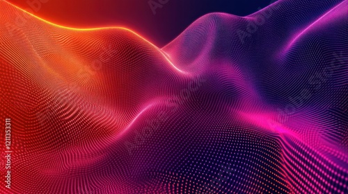 Abstract digital wave flowing, vibrant colors, dark background, website header