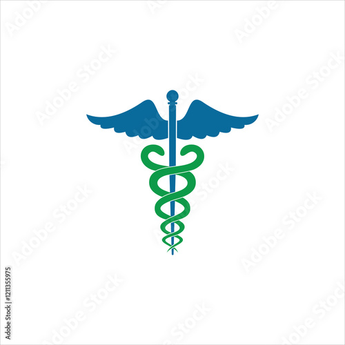 Caduceus Medical Logo Icon Vector