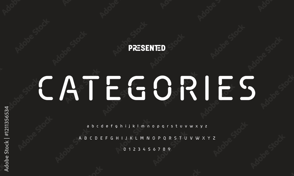 Digital modern alphabet font. Creative abstract urban, futuristic, fashion, sport, minimal technology typography. Simple vector illustration with number Digital modern alphabet font. Creative abstract urban, futuristic, fashion, sport, minimal technology typography. Simple vector illustration with number
