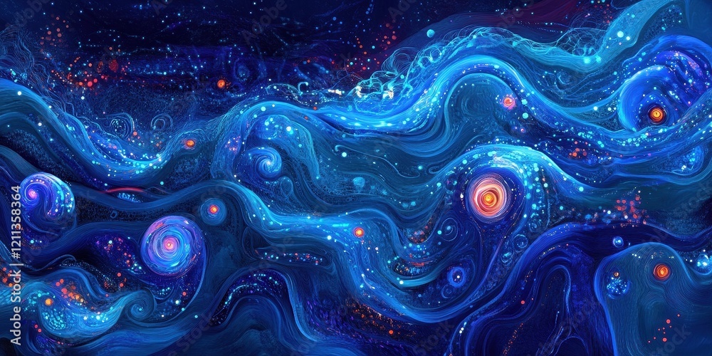 Abstract swirling cosmic nebula artwork depicting celestial bodies Abstract swirling cosmic nebula artwork depicting celestial bodies