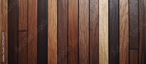 Fototapeta Naklejka Na Ścianę i Meble -  Warm Espresso Wooden Slats in Modern Designs