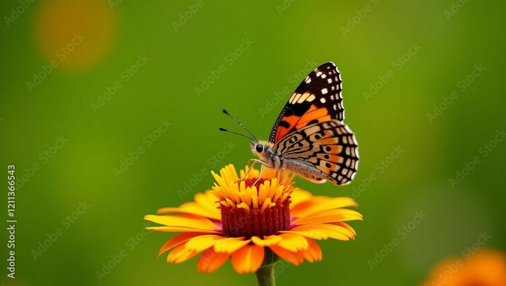 A small leopard butterfly in sharp focus A small leopard butterfly in sharp focus