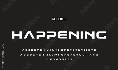Modern Bold Font. Regular Italic Number Typography urban style alphabet fonts for fashion, sport, technology, digital, movie, logo design, vector illustration