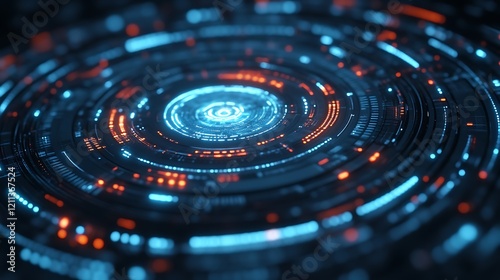 Wallpaper Mural Abstract Futuristic Technology Circular Interface Design Torontodigital.ca