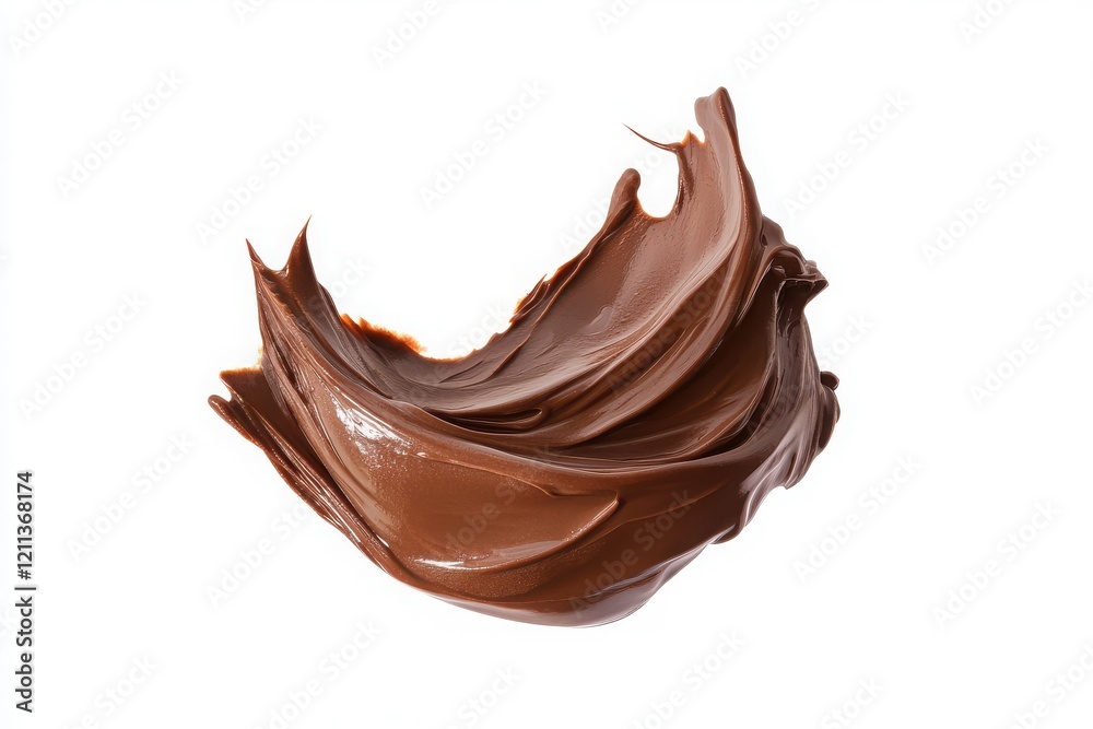 Artistic Chocolate Ice Cream isolated on white background Artistic Chocolate Ice Cream isolated on white background