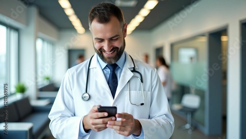 Professional male doctor in a white lab coat