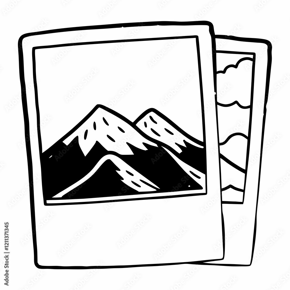 polaroid of mountain landscape