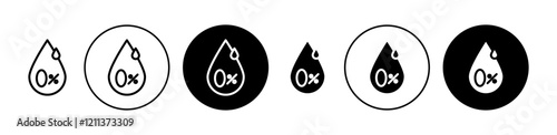 Alcohol free icons set in black filled and stroke line style