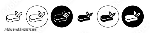 Artificial vegan meat icons set in black filled and stroke line style