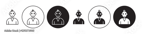 Cant fall asleep icons set in black filled and stroke line style